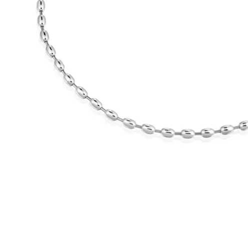 Gargantilha em prata com motivos de bola 42 cm Hold Oval