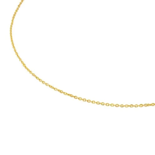 Gargantilha TOUS Chain em Ouro com argolas pequenas, 40 cm.