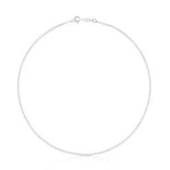 Gargantilha TOUS Chain em Prata com argolas redondas, 40 cm.