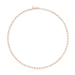 Gargantilha TOUS Chain oval em Prata vermeil rosa