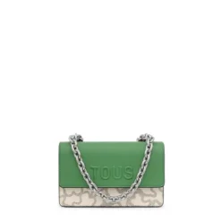 Mala de tiracolo pequena com aba toupeira e verde Kaos Icon