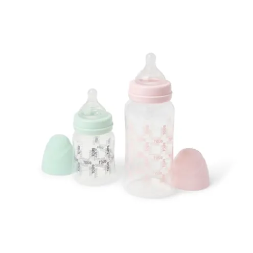 Pack de 2 biberões de bebé Square cor-de-rosa