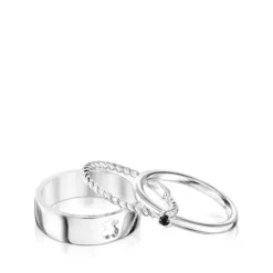Pack de Anéis Ring Mix em Prata e Espinélio