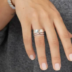 Pack de Anéis Ring Mix em Prata e Espinélio