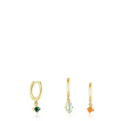 Pack de Brincos TOUS Good Vibes em Prata vermeil e Pedras preciosas
