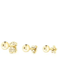 Pack de piercings de orelha TOUS Basics em prata vermeil e espinélio