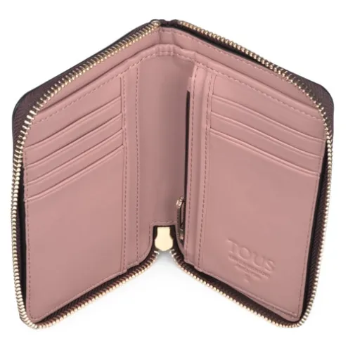 Pequena Carteira Kaos Icon Multi Preto - Rosa