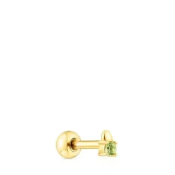 Piercing bola New Motif em aço IP dourado e peridoto