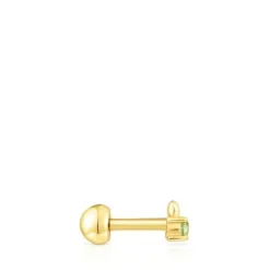 Piercing bola New Motif em aço IP dourado e peridoto