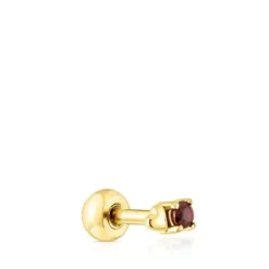 Piercing coração New Motif em aço IP dourado e granate