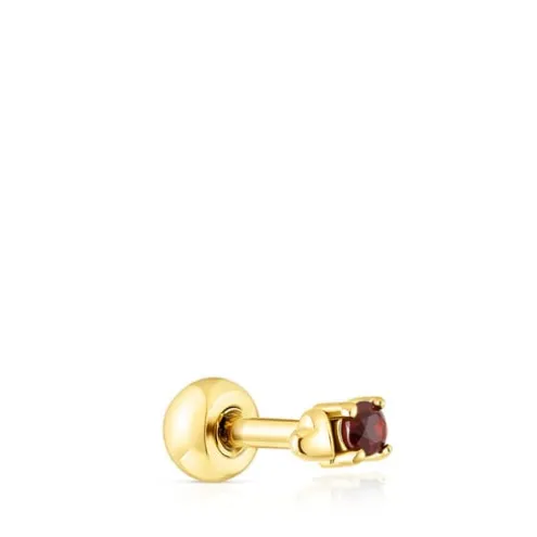 Piercing coração New Motif em aço IP dourado e granate