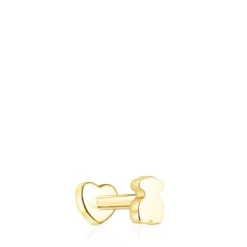 Piercing de orelha TOUS Basics com coração em ouro