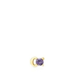 Piercing New Motif em aço IP dourado lua e iolita