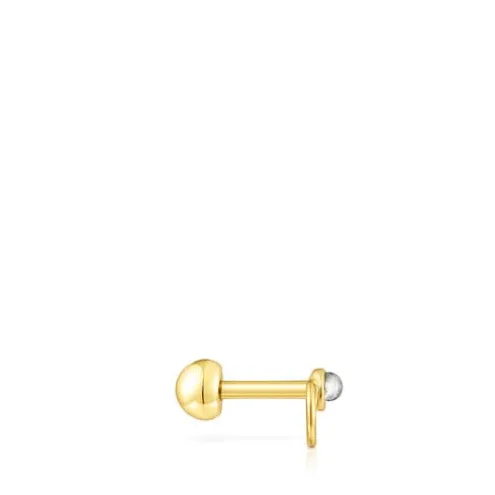 Piercing Plump em aço IP dourado e labradorite