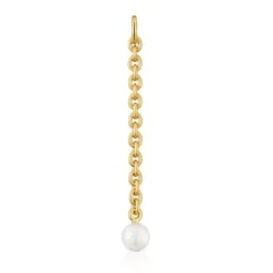 Pingente banhado a ouro 18 K sobre prata e pérola cultivada Hold Oval