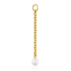 Pingente banhado a ouro 18 K sobre prata e pérola cultivada Hold Oval