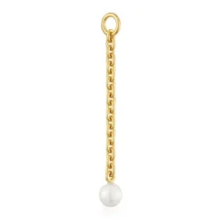 Pingente banhado a ouro 18 K sobre prata e pérola cultivada Hold Oval