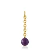Pingente banhado a ouro 18 K sobre prata e ametista Hold Oval