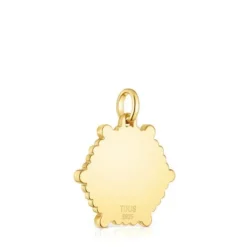 Pingente médio de urso banhado a ouro de 18 K sobre prata e pedras preciosas Sugar Party
