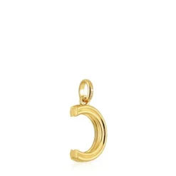 Pingente médio letra C banhado a ouro de 18 K sobre prata TOUS Alphabet
