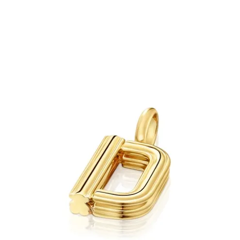 Pingente médio letra D banhado a ouro de 18 K sobre prata TOUS Alphabet