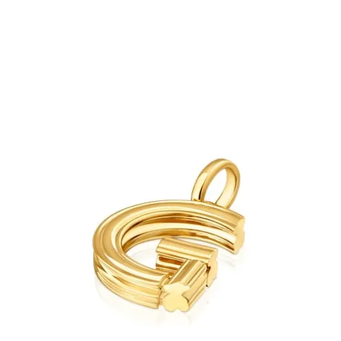 Pingente médio letra G banhado a ouro de 18 K sobre prata TOUS Alphabet