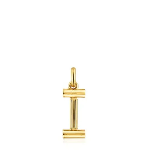 Pingente médio letra I banhado a ouro de 18 K sobre prata TOUS Alphabet