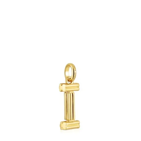 Pingente médio letra I banhado a ouro de 18 K sobre prata TOUS Alphabet