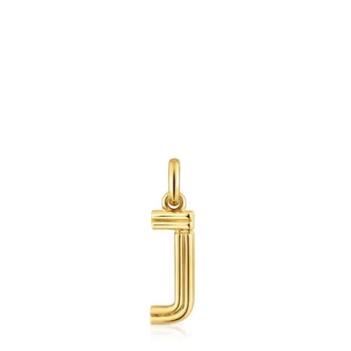 Pingente médio letra J banhado a ouro de 18 K sobre prata TOUS Alphabet