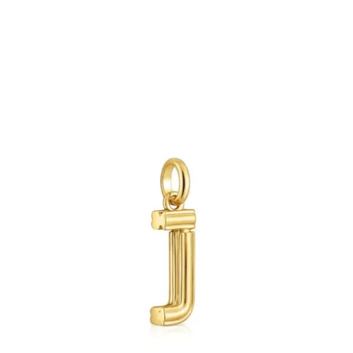 Pingente médio letra J banhado a ouro de 18 K sobre prata TOUS Alphabet