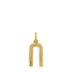 Pingente médio letra N banhado a ouro de 18 K sobre prata TOUS Alphabet