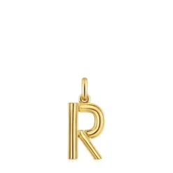 Pingente médio letra R banhado a ouro de 18 K sobre prata TOUS Alphabet
