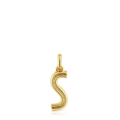 Pingente médio letra S banhado a ouro de 18 K sobre prata TOUS Alphabet