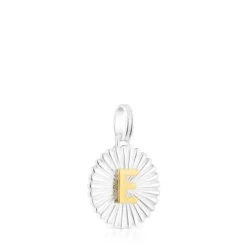 Pingente medalha letra E em prata e prata vermeil TOUS Alphabet