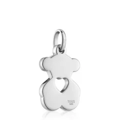 Pingente Sweet Dolls urso-coração em Prata
