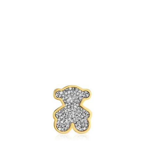 Pingente urso banhado a ouro de 18 K sobre prata e diamantes TOUS 1950
