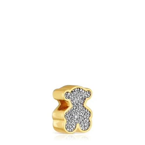 Pingente urso banhado a ouro de 18 K sobre prata e diamantes TOUS 1950
