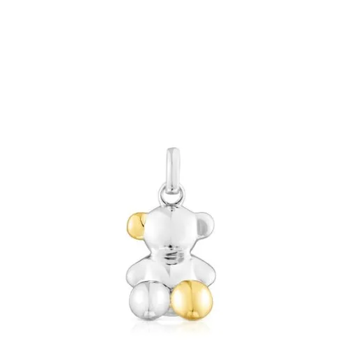 Pingente urso Bold Bear em prata e prata vermeil