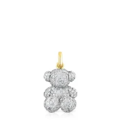 Pingente urso Bold Bear em diamantes de 1,30 ct e ouro