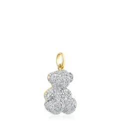 Pingente urso Bold Bear em diamantes de 1,30 ct e ouro