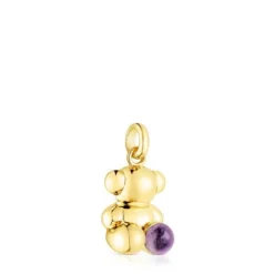 Pingente urso Bold Bear em prata vermeil e ametista