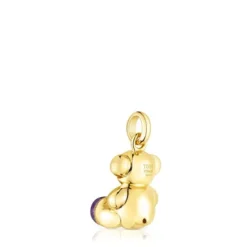 Pingente urso Bold Bear em prata vermeil e ametista