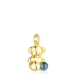 Pingente urso Bold Bear em prata vermeil e labradorite