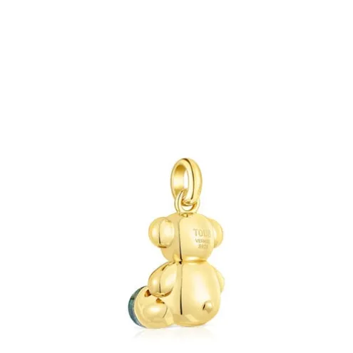 Pingente urso Bold Bear em prata vermeil e labradorite