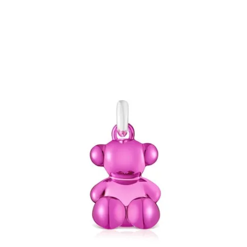 Pingente urso em aço em cor rosa Bold Bear