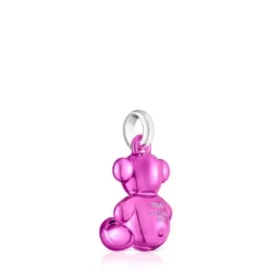 Pingente urso em aço em cor rosa Bold Bear