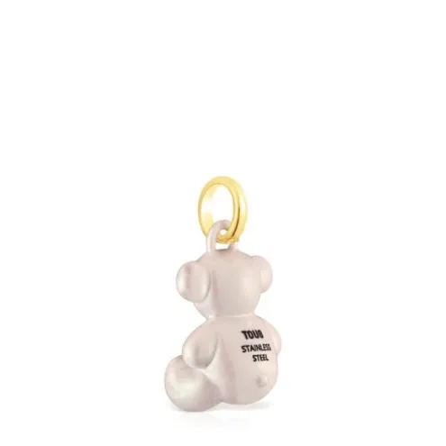 Pingente urso em aço em cor branco Bold Bear