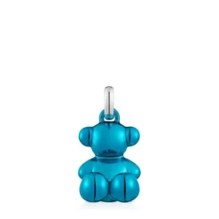 Pingente urso em aço em cor azul Bold Bear