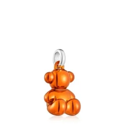 Pingente urso em aço em cor laranja Bold Bear