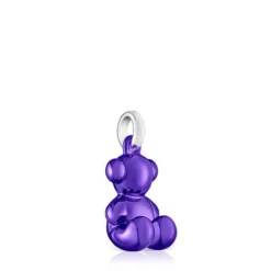 Pingente urso em aço em cor lilás Bold Bear